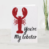 Jij bent mijn kreeft glinsterende valentijnskaart kaart (Voorkant)