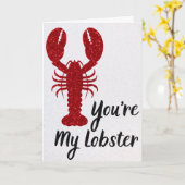 Jij bent mijn kreeft glinsterende valentijnskaart kaart (Gele Bloem)