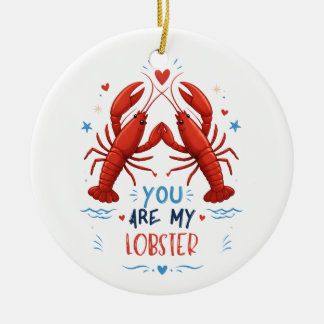 Jij Bent Mijn Kreeft Schattige Zee Liefdes Koppel Keramisch Ornament