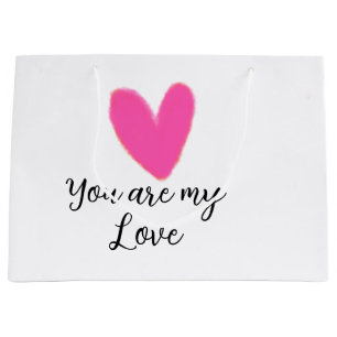 jij bent mijn liefde roze rode hart waterverf kidr groot cadeauzakje