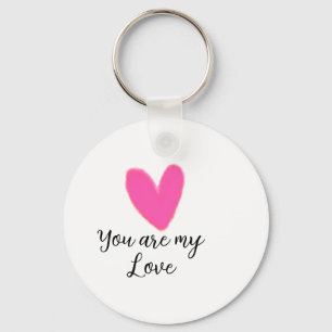 jij bent mijn liefde roze rood hart waterverf kidr sleutelhanger