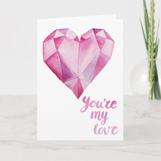 Jij bent mijn liefde Waterverf Valentijnsdag Feestdagen Kaart (Voorkant)