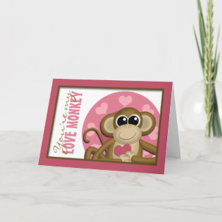 Jij bent mijn liefdesaap - Cute Roze Wenskaart Kaart