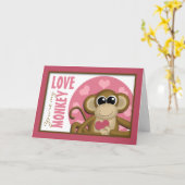 Jij bent mijn liefdesaap - Cute Roze Wenskaart Kaart (Gele Bloem)