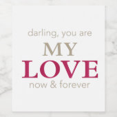 jij bent mijn liefdeswijnfles wijn etiket (Enkel label)