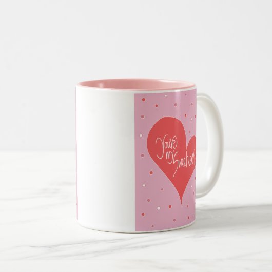 Jij bent mijn liefje. tweekleurige koffiemok (Voorkant rechts)