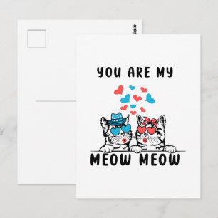 Jij Bent Mijn Meow Meow Koppel Kat Valentijnsdag Briefkaart