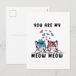 Jij Bent Mijn Meow Meow Koppel Kat Valentijnsdag Feestdagenkaart