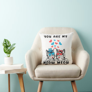 Jij Bent Mijn Meow Meow Koppel Kat Valentijnsdag Kussen