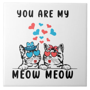 Jij Bent Mijn Meow Meow Koppel Kat Valentijnsdag Tegeltje