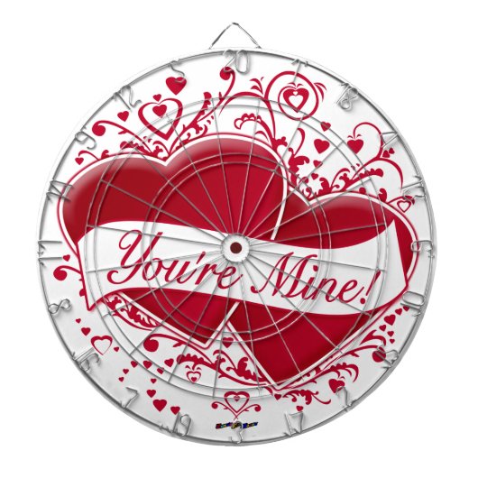 Jij bent mijn mijne! Rode harten Dartbord (Voorkant)