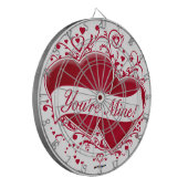 Jij bent mijn mijne! Rode harten Dartbord (Voorkant Links)