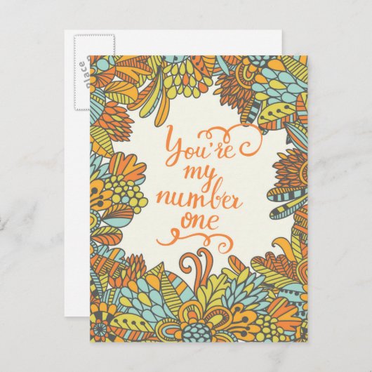 Jij bent mijn nummer één briefkaart (Voorkant / Achterkant)