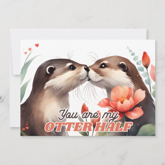 Jij Bent Mijn Otterhelft Otter Kus Valentijn Feestdagenkaart (Voorkant)