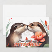 Jij Bent Mijn Otterhelft Otter Zoent Valentijn Feestdagenkaart (Voorkant / Achterkant)