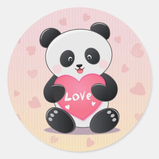 Jij bent mijn panda-mic liefde ronde sticker (Voorkant)