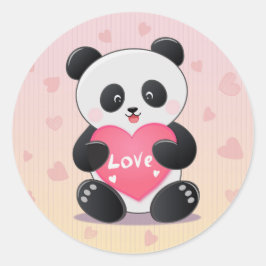 Jij bent mijn panda-mic liefde ronde sticker