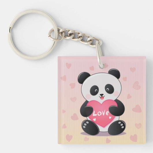 Jij Bent Mijn Panda-mische Liefde Sleutelhanger (voorkant)