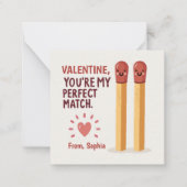 Jij bent mijn perfecte match Schattige Valentijnsd Notitiekaartje (Voorkant)
