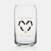 Jij bent mijn Pinguïn Liefde Blikvorm Glas (Voorkant)