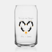 Jij bent mijn Pinguïn Liefde Blikvorm Glas (Achterkant)