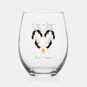 Jij bent mijn Pinguïn Liefde Wijnglas Zonder Voet (Voorkant)