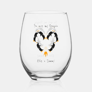 Jij bent mijn Pinguïn Liefde Wijnglas Zonder Voet