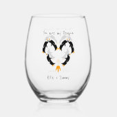 Jij bent mijn Pinguïn Liefde Wijnglas Zonder Voet (Achterkant)