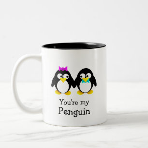 Jij bent mijn pinguïn tweekleurige koffiemok