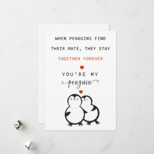Jij bent mijn pinguïn Valentijnskaart Feestdagenkaart