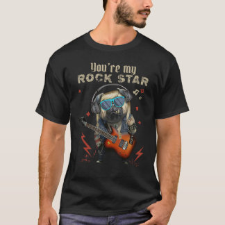 Jij bent mijn rockster Cool Bulldog die gitaar spe T-shirt