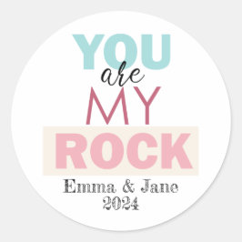 Jij bent mijn rots ronde sticker