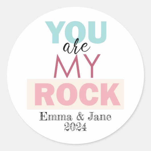 Jij bent mijn rots ronde sticker (Voorkant)