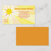 Jij bent mijn Sunshine Baby shower Guessing Game Informatiekaartje (Voorkant / Achterkant)