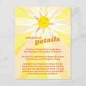 Jij bent mijn Sunshine Baby shower Informatiekaartje (Voorkant)