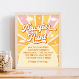 Jij bent mijn Sunshine Baby shower Pacifier Hunt Poster