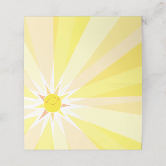 Jij bent mijn Sunshine Baby shower Plaatskaartje (Buitenkant ongevouwen)