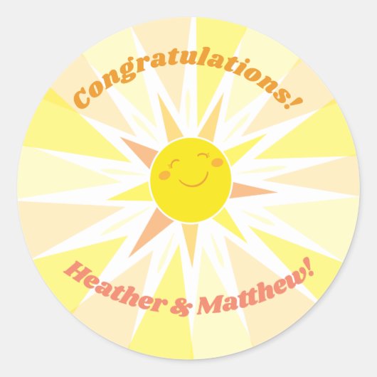 Jij bent mijn Sunshine Baby shower Ronde Sticker (Voorkant)