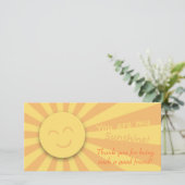 Jij bent mijn Sunshine. Bedankkaart (Staand voorkant)