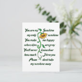 Jij bent mijn Sunshine Briefkaart (Staand voorkant)