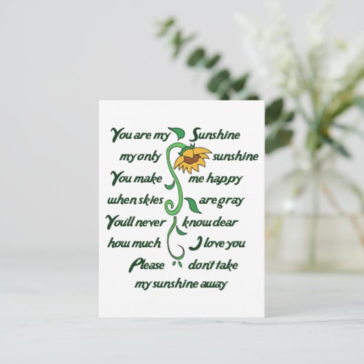 Jij bent mijn Sunshine Briefkaart (Staand voorkant)