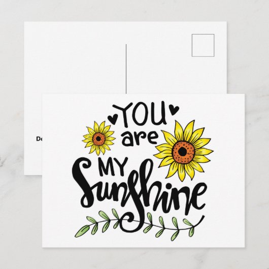 Jij bent mijn Sunshine Briefkaart (Voorkant / Achterkant)