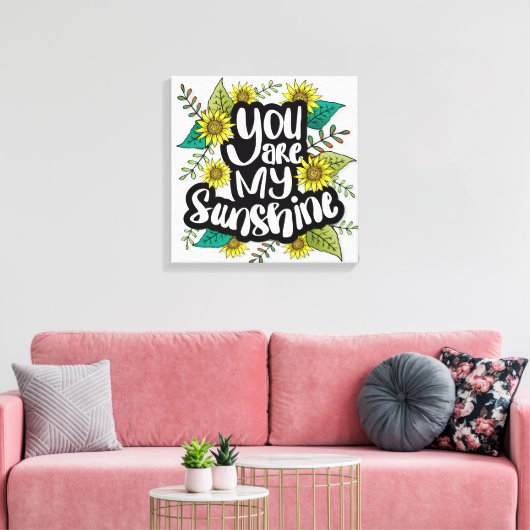 Jij bent mijn Sunshine Canvas Afdruk (Insitu (Woonkamer))