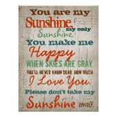 Jij bent mijn Sunshine Children's Song Perfect Poster (Voorkant)