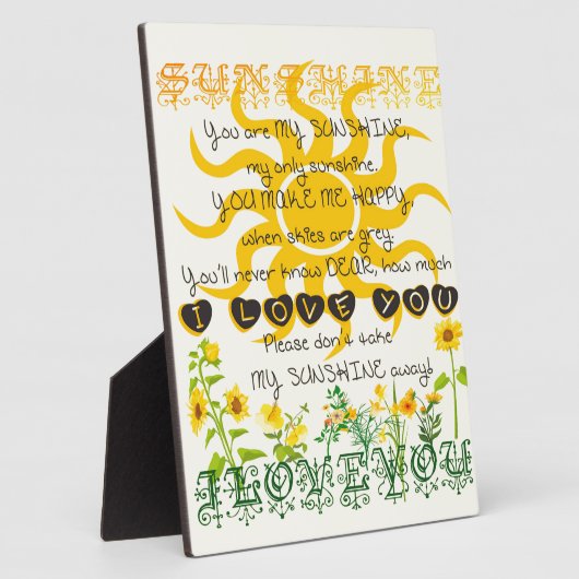 Jij bent mijn Sunshine Fotoplaat (Zijkant)