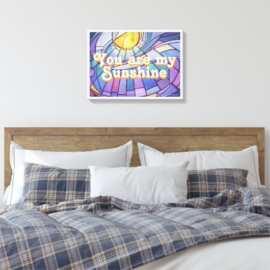 Jij bent mijn Sunshine Glas in lood Art Canvas Afdruk (Insitu (Slaapkamer))