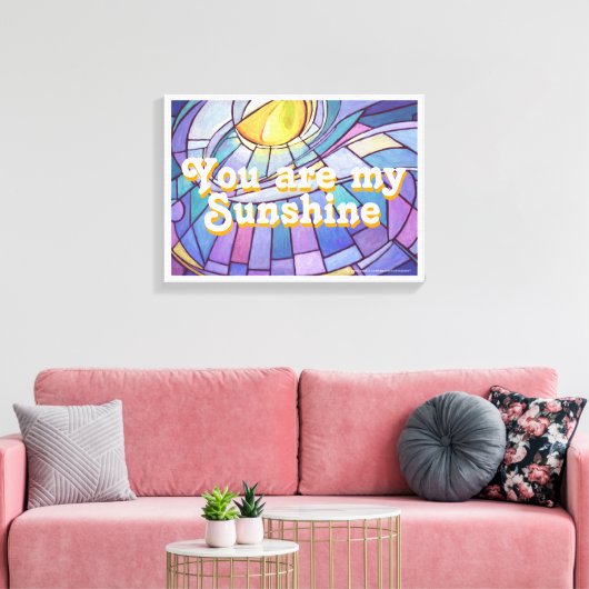 Jij bent mijn Sunshine Glas in lood Art Canvas Afdruk (Insitu (Woonkamer))