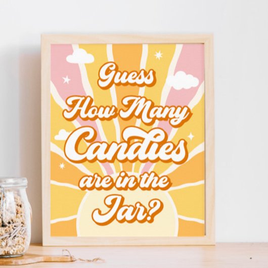 Jij bent mijn Sunshine Guess Hoeveel Snoepjes Spel Poster