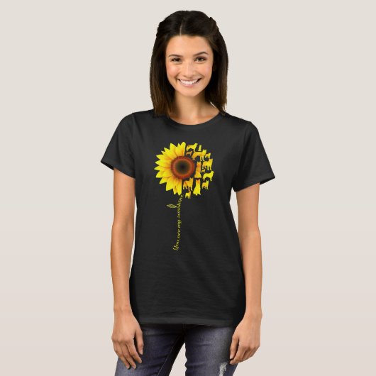 Jij bent mijn Sunshine Half Sunflower Husky Shirt (Voorkant volledig)
