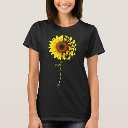 Jij bent mijn Sunshine Half Zonnebloem Beagle T-shirt (Voorkant)